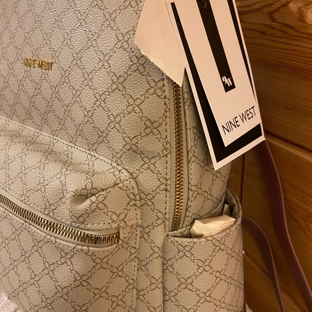 NWT NINE WEST medium Dome Logo Backpack - Picture 7 of 12